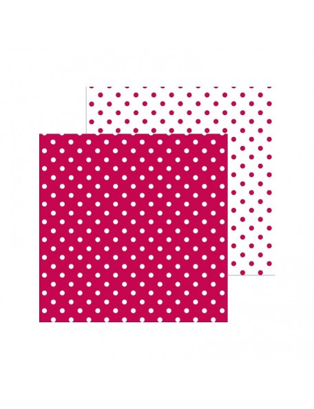 Doodlebug Petite Swiss Dot Cardstock de doble cara 12"X12", Ruby