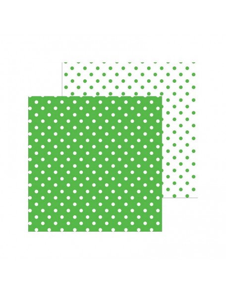 Doodlebug Petite Swiss Dot Cardstock de doble cara 12"X12", Grasshopper