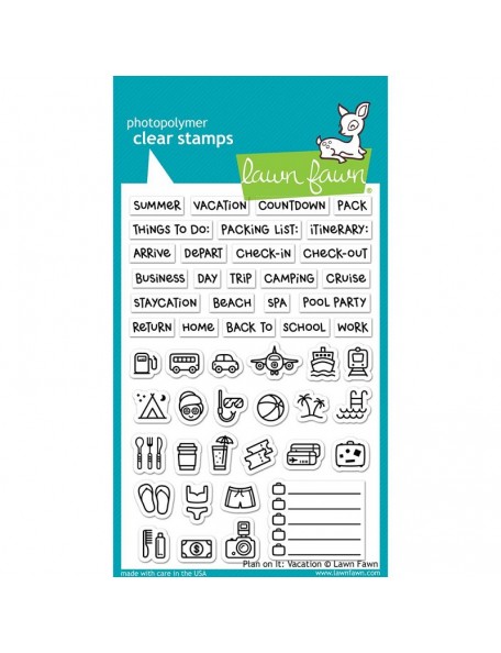 Lawn Fawn Plan On It Vacation Clear Stamps 4"X6"
