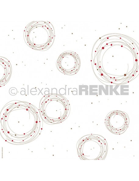 Alexandra Renke Cardstock de una cara 30,5x30,5 cm, Coronas Rojas Doradas/Rote Kränze Gold