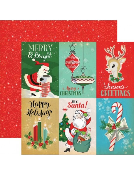 Carta Bella A Very Merry Christmas Cardstock de doble cara 12"X12", 4"X6" Journaling Cards