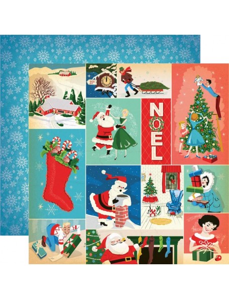 Carta Bella A Very Merry Christmas Cardstock de doble cara 12"X12", Christmas Festivities Journaling Cards