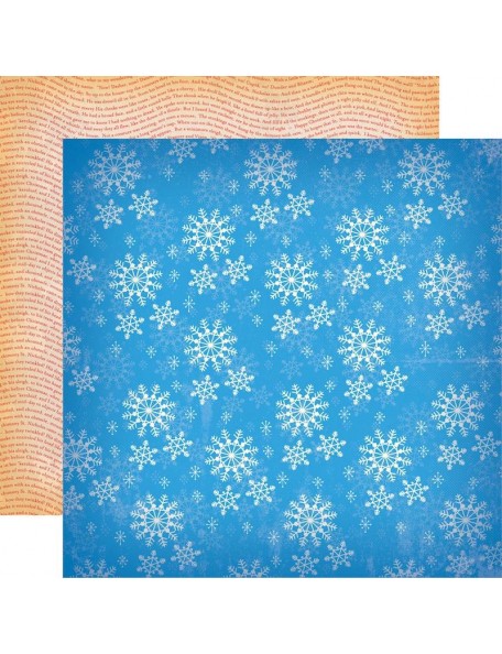 Carta Bella A Very Merry Christmas Cardstock de doble cara 12"X12", Winter Snowflakes