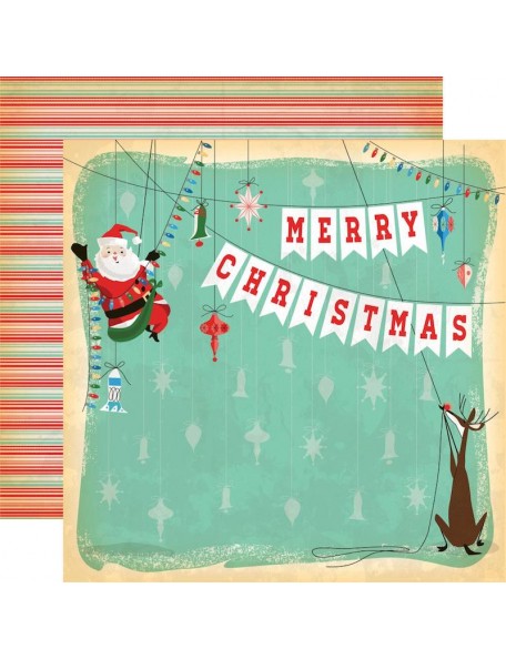 Carta Bella A Very Merry Christmas Cardstock de doble cara 12"X12", Merry Christmas