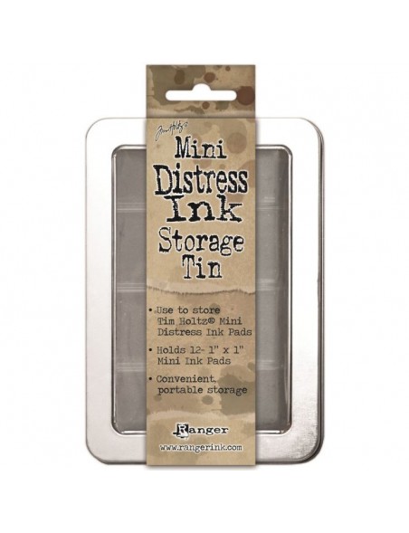Tim Holtz Mini Distress Ink Storage Tin, espacio para 12 Tintas