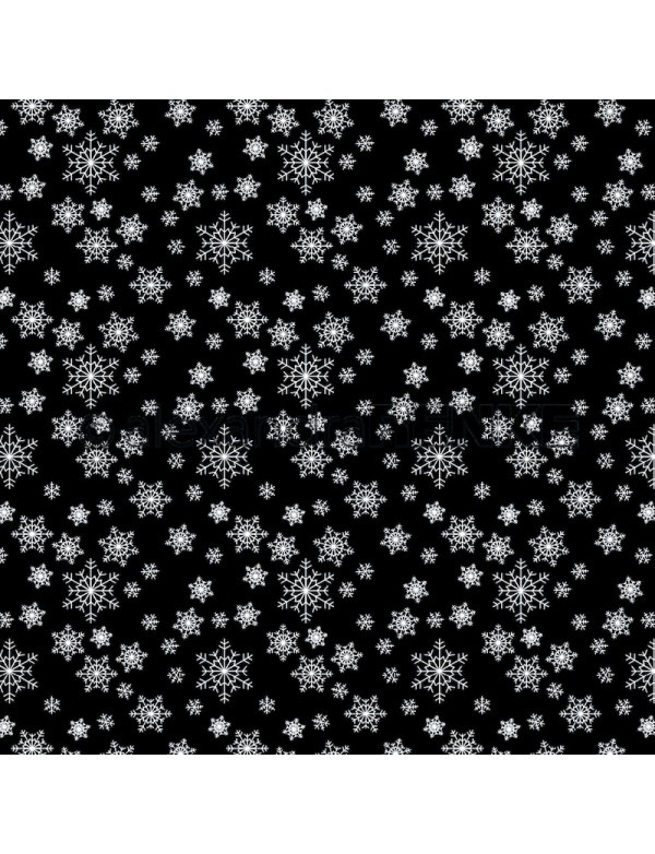 Alexandra Renke Cardstock de una cara 30,5 x 30,5 cm, Copos de Nieve en Negro Azabache/Schneekristalle auf Tiefschwarz