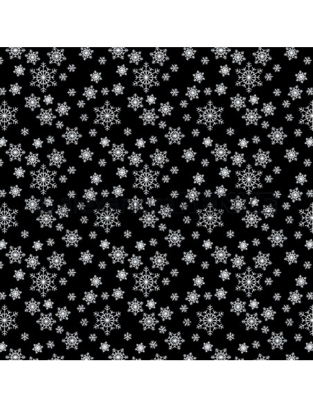 Alexandra Renke Cardstock de una cara 30,5 x 30,5 cm, Copos de Nieve en Negro Azabache/Schneekristalle auf Tiefschwarz