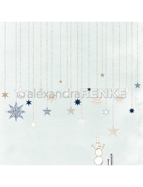 Alexandra Renke Cardstock de una cara 30,5 x 30,5 cm, Estrellas En Azul Hielo/Sterne auf Eisblau
