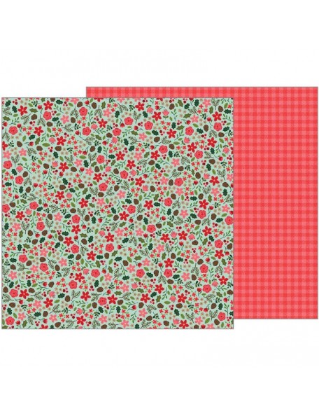 Pebbles Merry Merry Candy Cane Stripes 12"x12", Christmas Floral