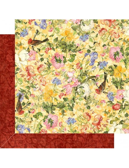 Graphic 45 Floral Shoppe Double-Sided Cardstock 12"X12", Golden Serenity