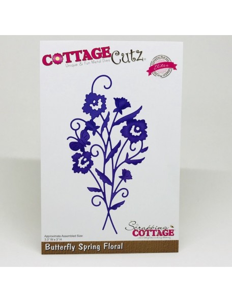 CottageCutz Elites Troquel Butterfly Spring Floral 3.3"X3"