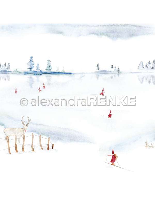 Alexandra Renke Cardstock de una cara 30,5x30,5 cm, Wichtel auf dem See