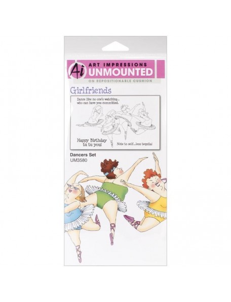 Art Impressions Girlfriends Cling Rubber Stamps, Dancers Set