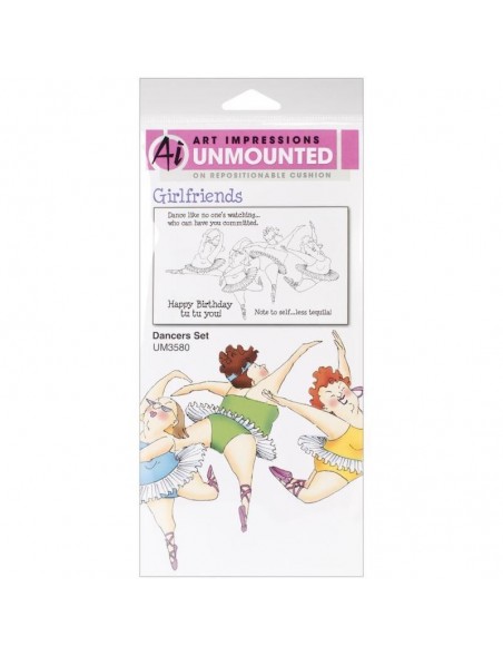 Art Impressions Girlfriends Cling Rubber Stamps, Dancers Set