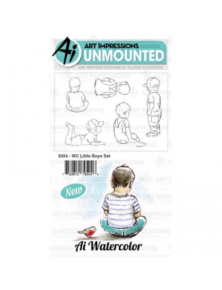 Art Impressions acuarela/Watercolor sello, Niños pequeños/Little Boys