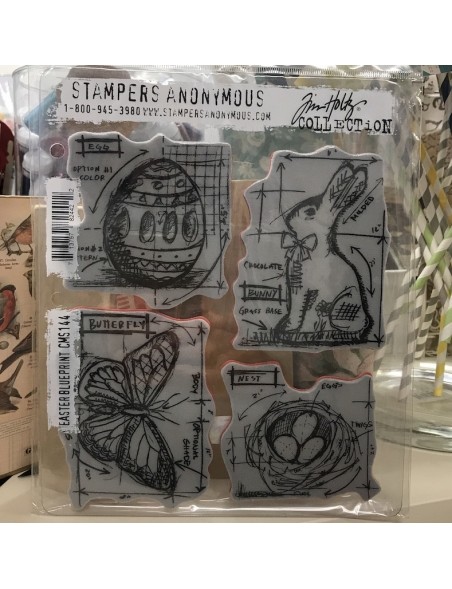 Tim Holtz Stamper Anonymous Eater Blueprint Sello 7"x8,5"
