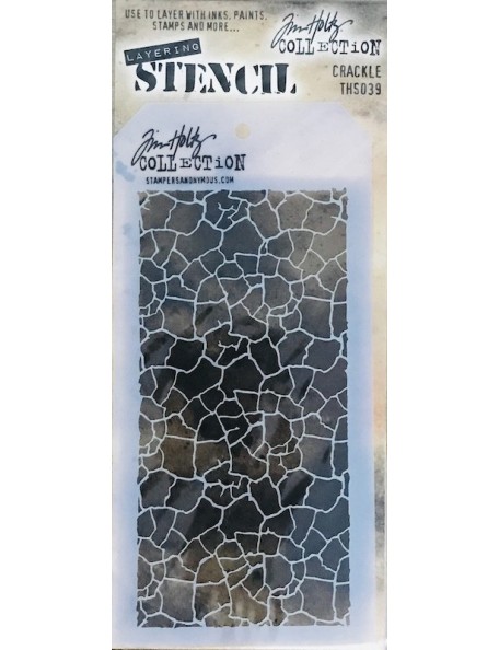 Tim Holtz plantilla/Layered Stencil 4.125", Crackle