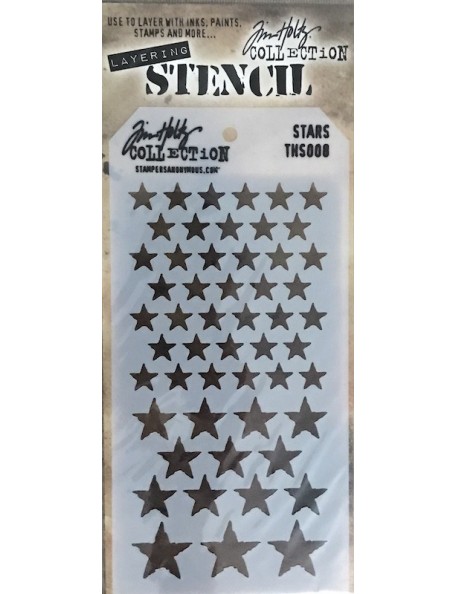Tim Holtz plantilla/Layered Stencil 4.125", stars ths008