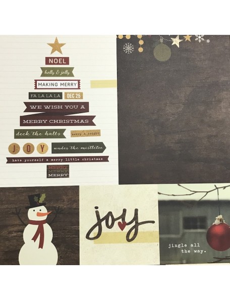 Simple Stories Cozy Christmas Elements Cardstock de doble cara 12"X12", 4"X4" & 6"X8" Journaling Cards