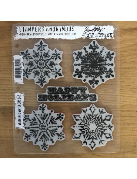 Tim Holtz Stampers Anonymous Weathered Winter Sello de Caucho 7"X8.5"