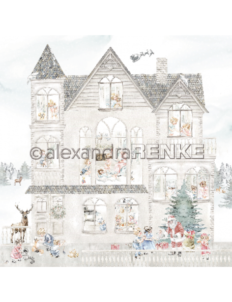 Alexandra Renke Cardstock una cara 30,5x30,5 cm, Casa de Navidad/Weihnachtskinder Haus