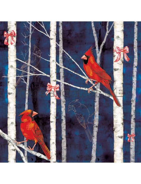 Alexandra Renke Cardstock una cara 30,5x30,5 cm, Winterbirds Kardinalsvogel