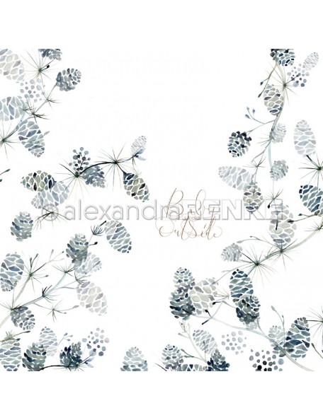 Alexandra Renke Cardstock una cara 30,5x30,5 cm, X-Mas floral Zapfen international