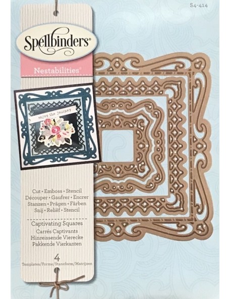 Spellbinders Nestabilities Decorative Elements Troquel/Dies, Captivating Squares  DESCATALOGADO