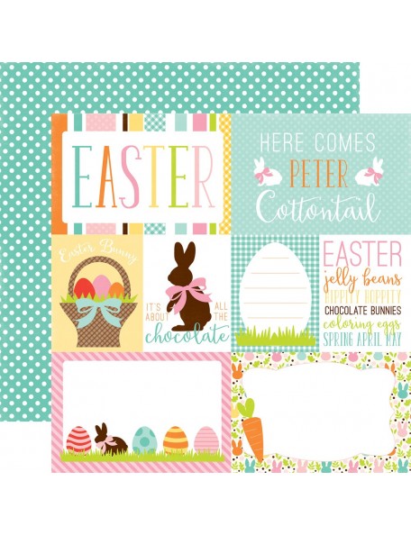 Echo Park Easter Cardstock de doble cara 12"X12", Journaling Cards		