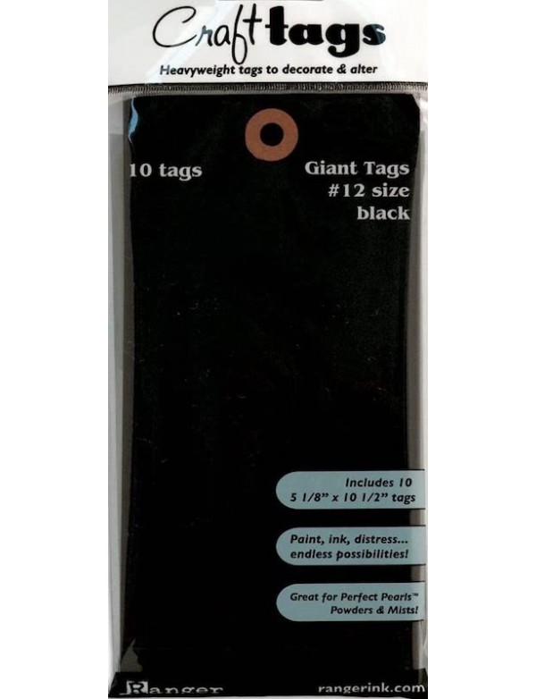 Ranger Inkssentials Giant Black Craft Tags 
