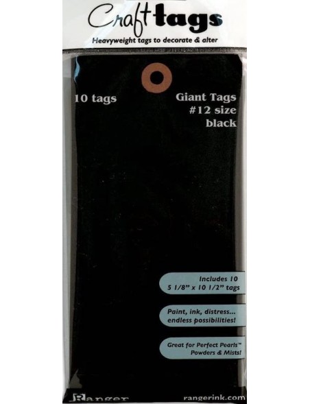 Ranger Inkssentials Giant Black Craft Tags 