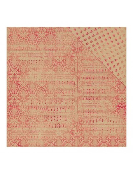 Authentique Tidings Six, Damask & Music/Red & Kraft Stars