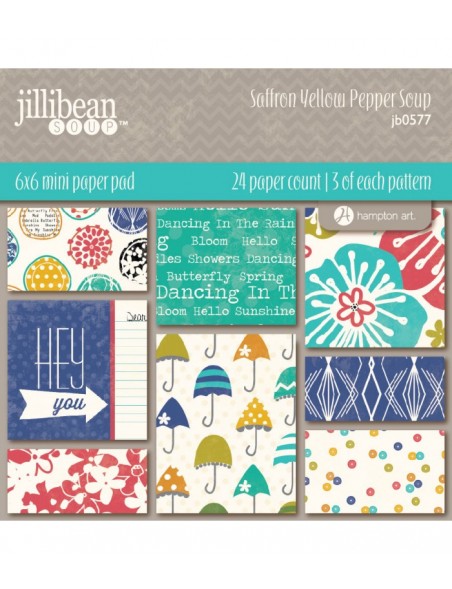 Jillibean Soup Saffron Yellow Pepper Soup Paper Pad 6"x6"